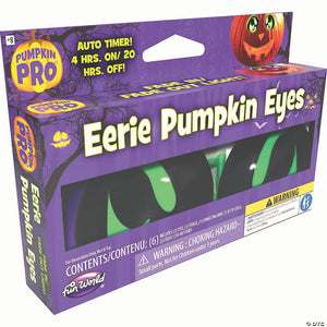 fade in & fade out battery operated eerie green pumpkin eyes halloween decoration~fw94879bg