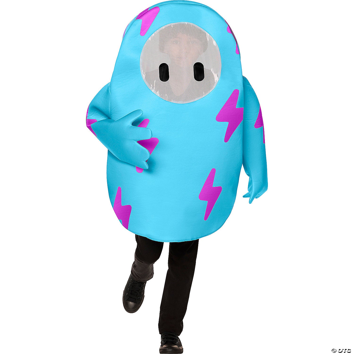 kids fall guys& 8482  blue polyester tunic coral blue costume   fits up to size 14~fw107992