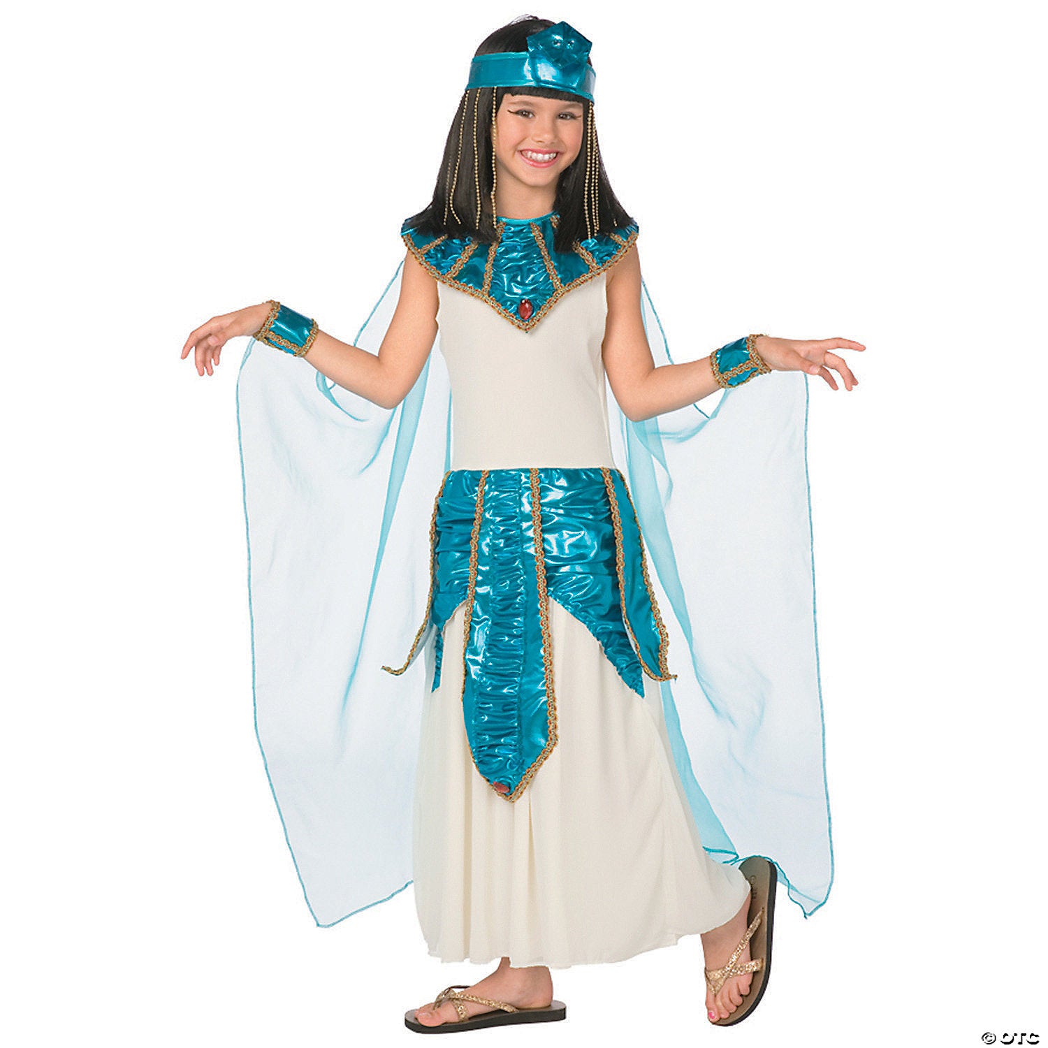 girl& 8217 s blue & gold cleopatra costume   small~lf3160csm