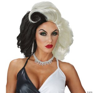 adults black & white cruel diva wig~cc70882