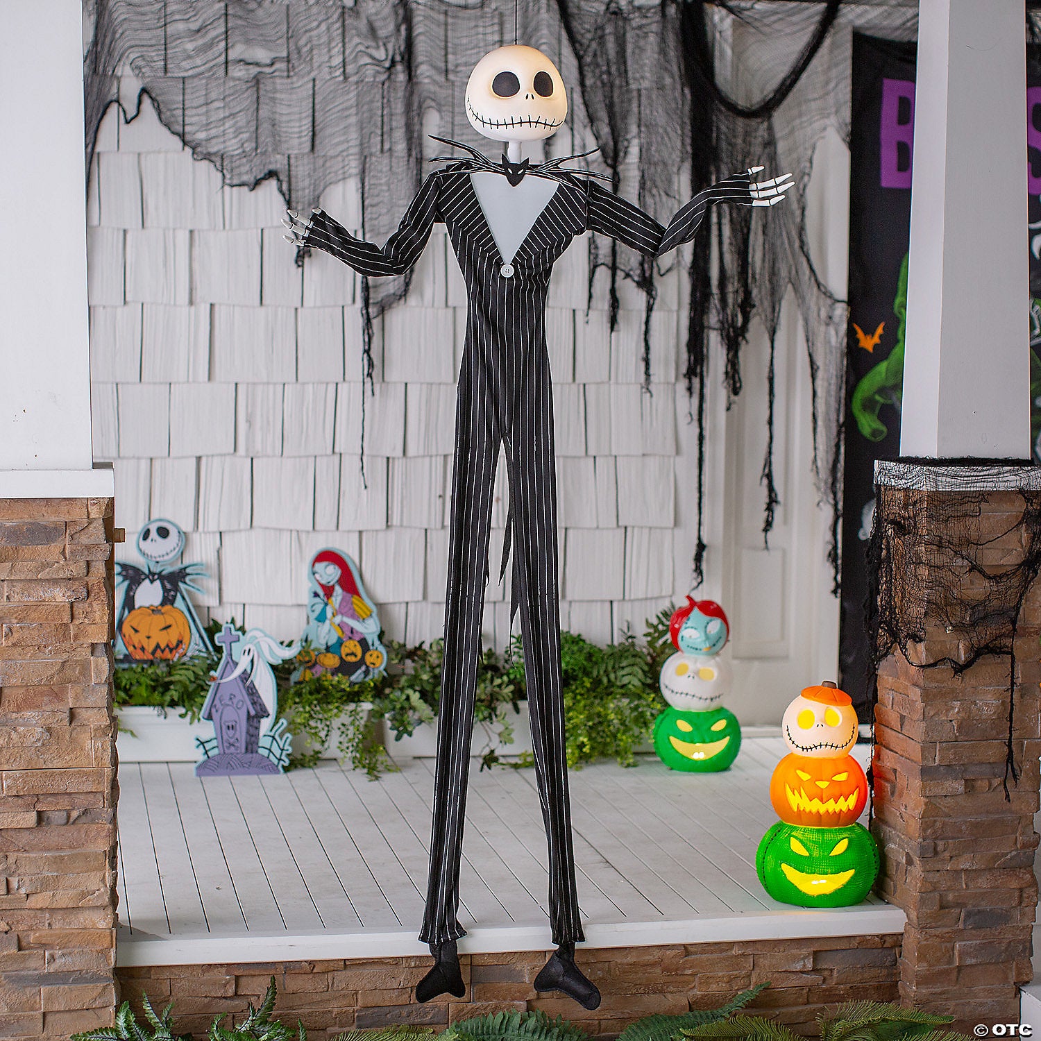 72 the nightmare before christmas& 8482  light up jack skellington hanging decoration with sound~sew38605-a02