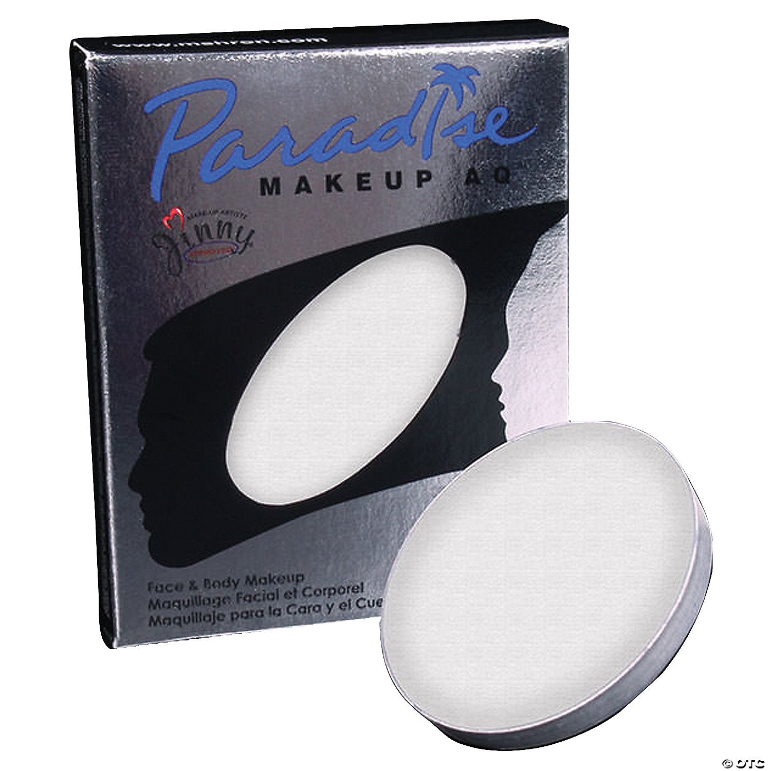 mehron paradise pro aq& 8482  makeup single refill white~dd531