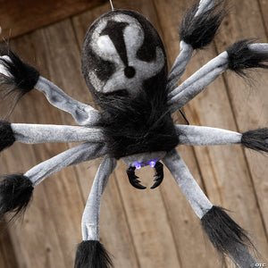2  gray and black hairy floating spider hanging halloween decoration~atc00085-a04