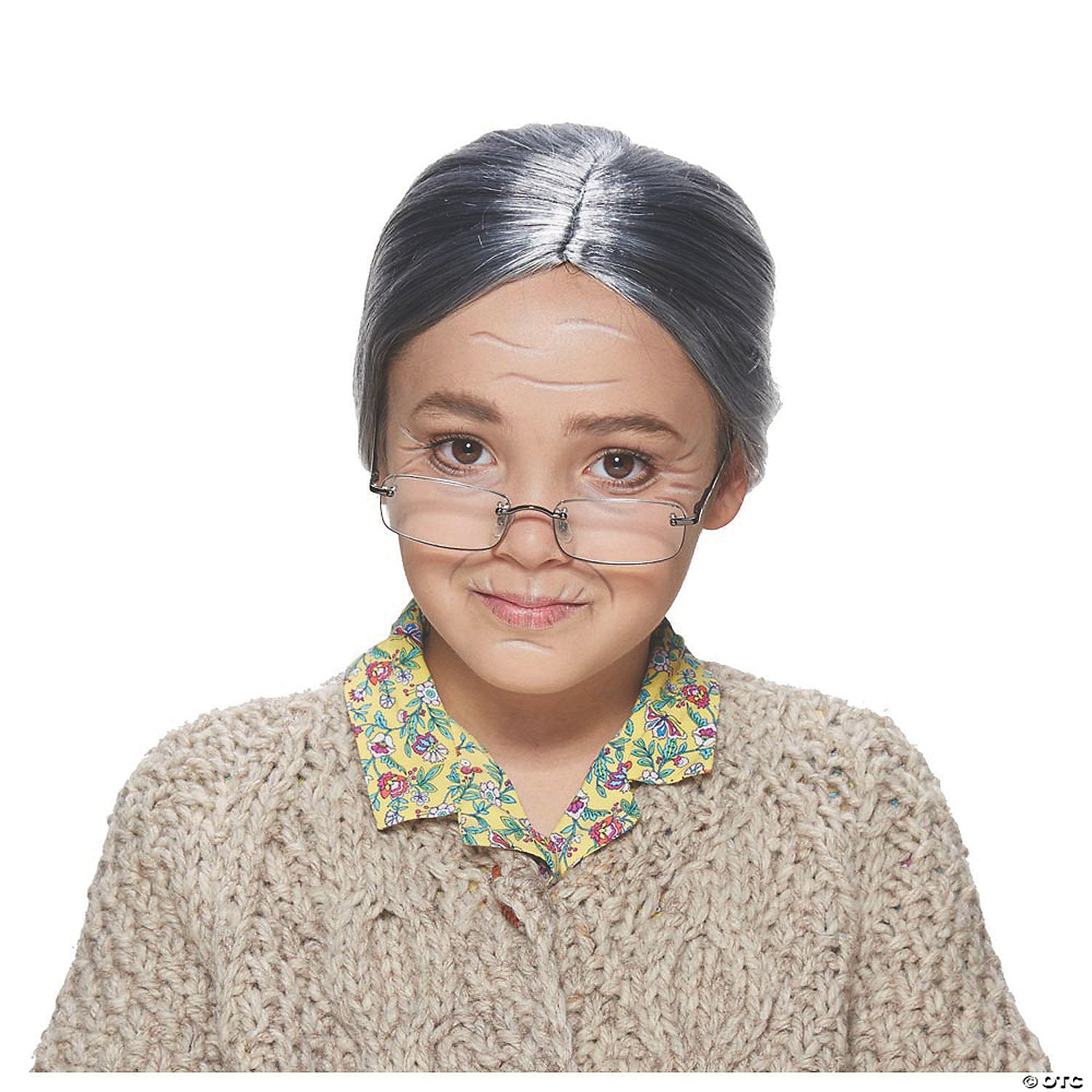 kids gray old lady wig~mr172085