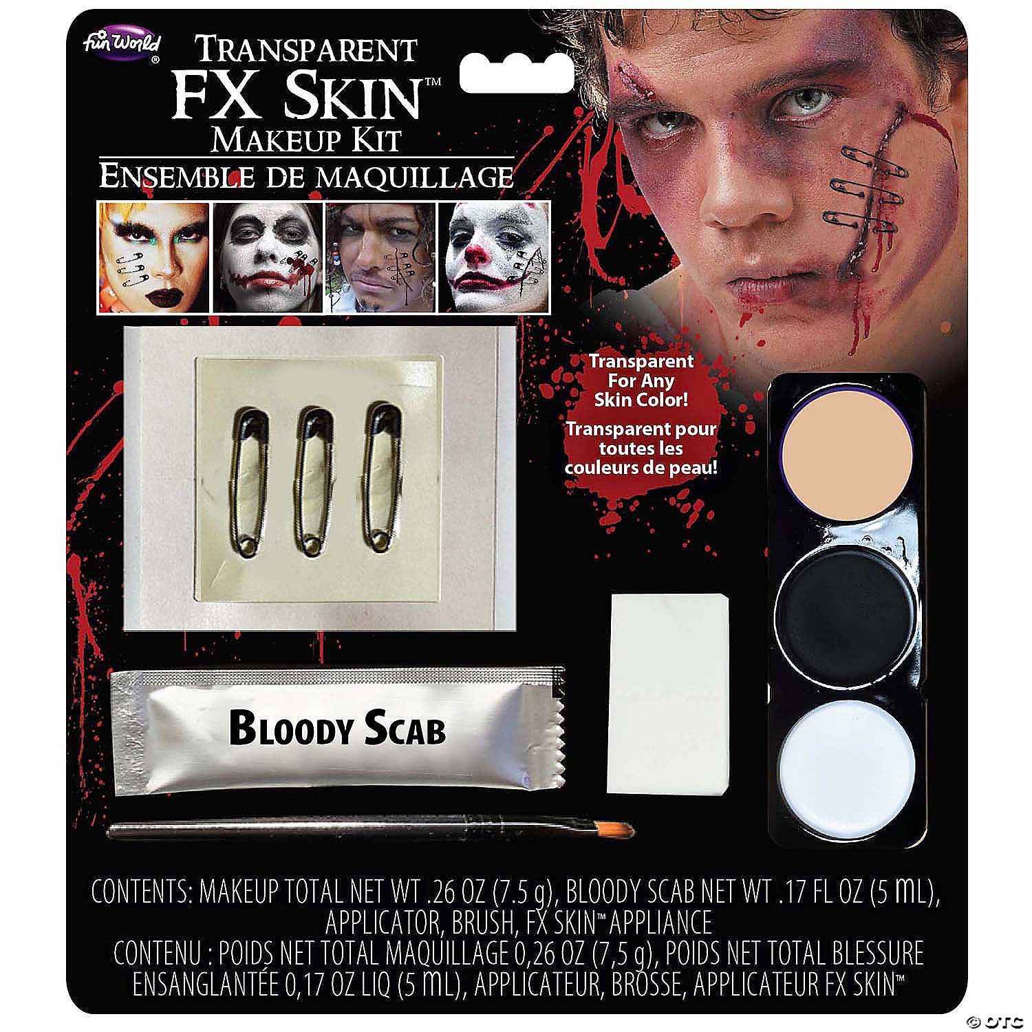 pins prosthetic transparent fx appliance makeup kit~fw2929cp