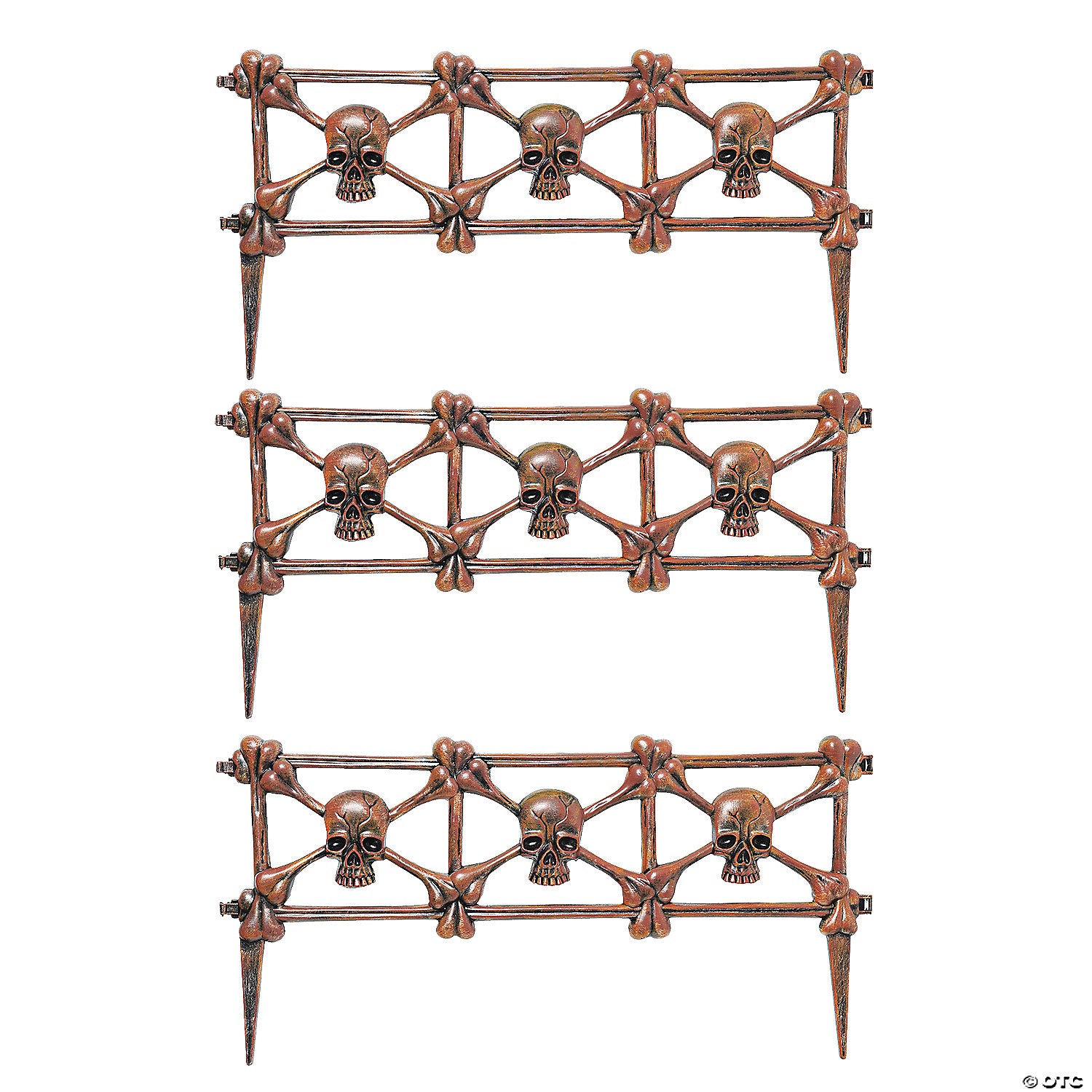 rust skull graveyard fence halloween decoration~fw91454r-a01