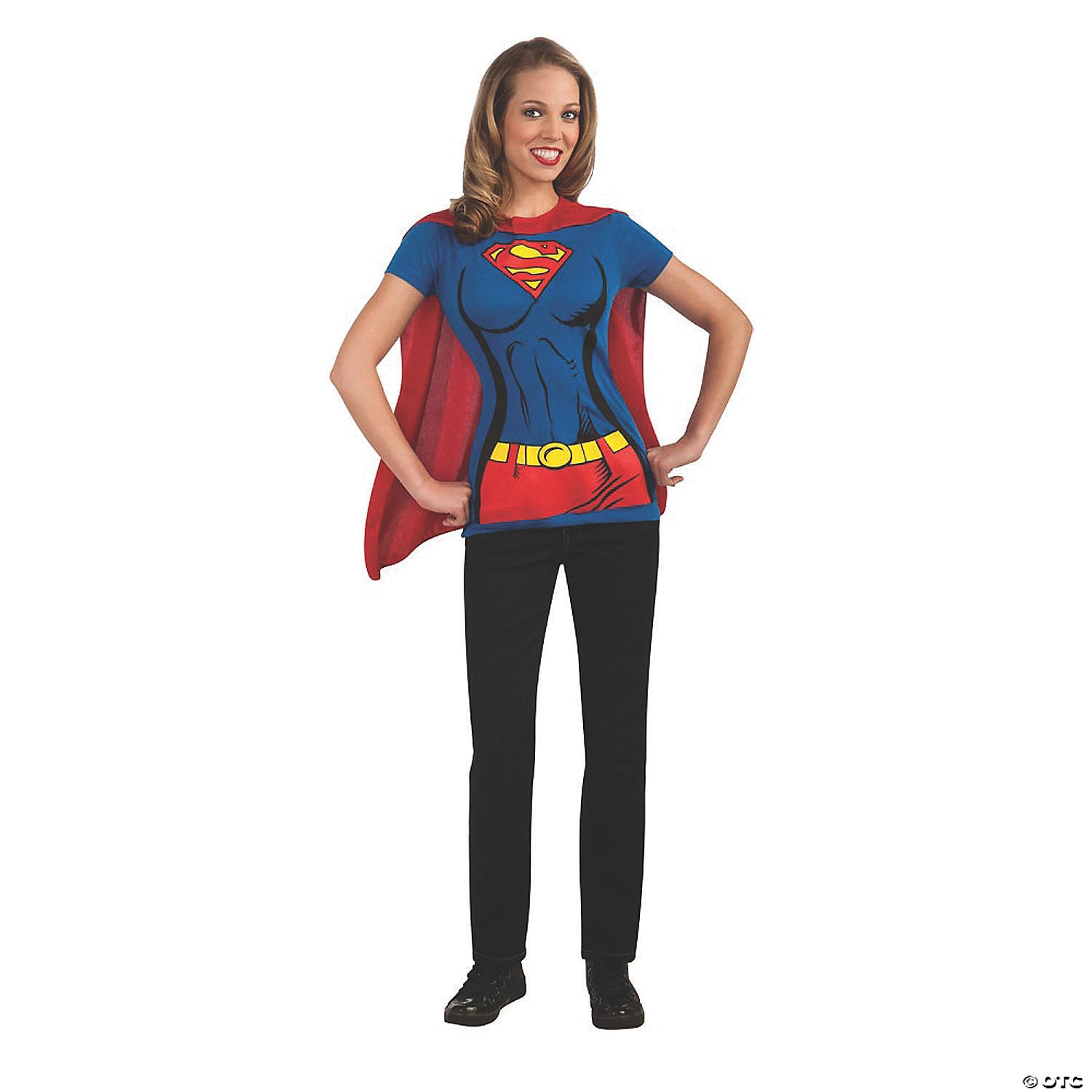 women& 8217 s supergirl& 8482  shirt costume with cape   extra large~ru880474xl