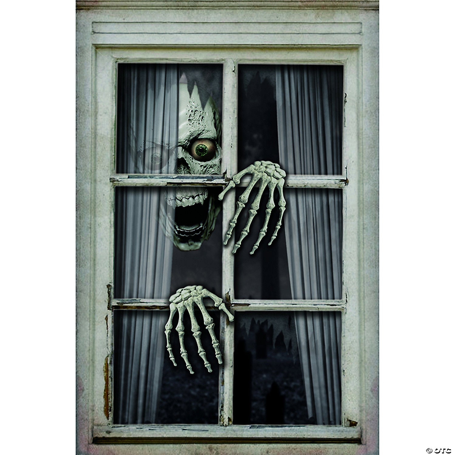 4  skull & hands window frame prop halloween decoration~atc00060