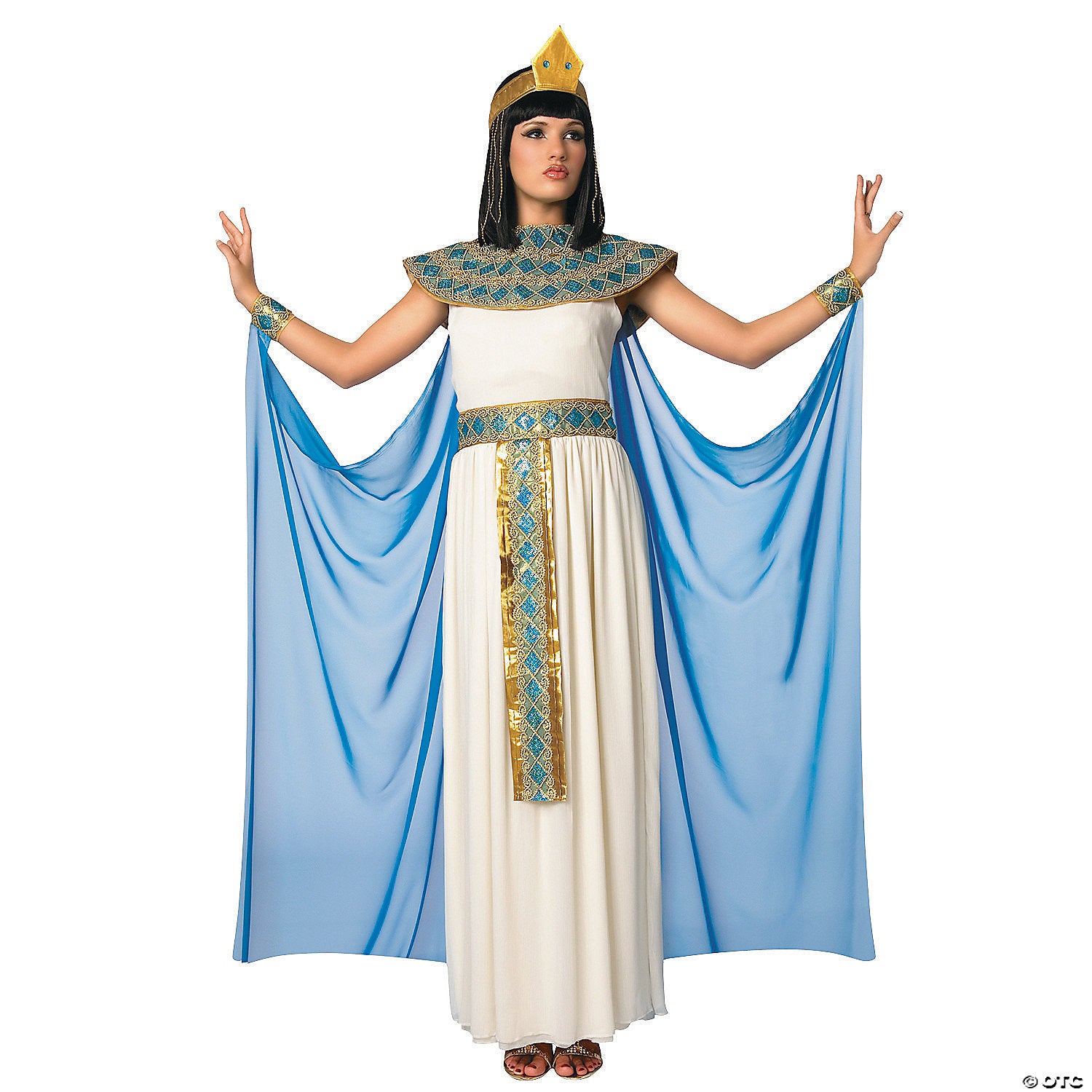 women& 8217 s blue & white cleopatra costume   medium~lf5058md