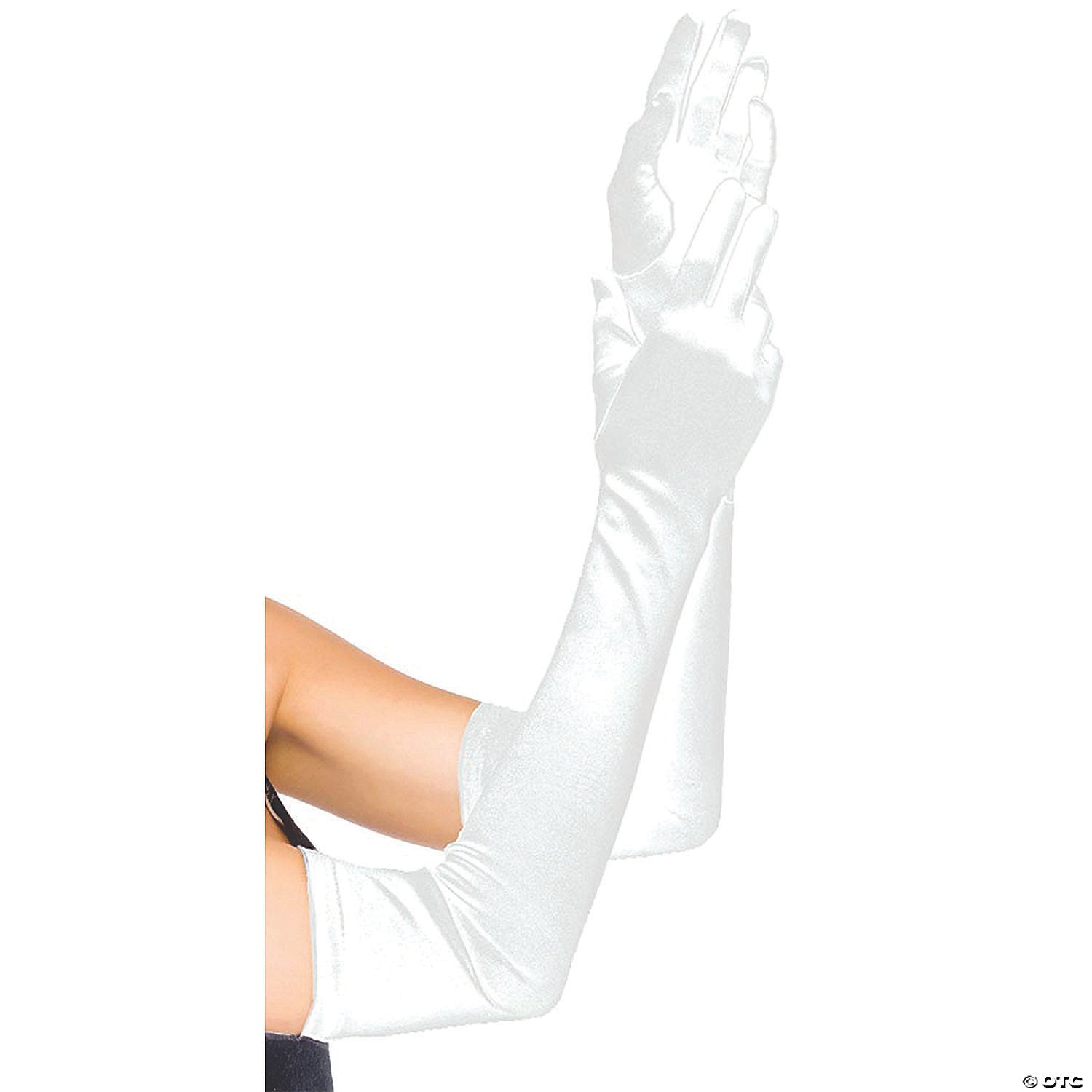 long white satin gloves~ua16bwt