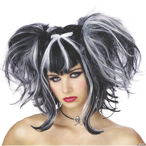 adults black & white long fairy wig~mr177057