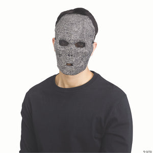 adults gunpowder grey rhinestone bling skull full mask   one size~fw93562