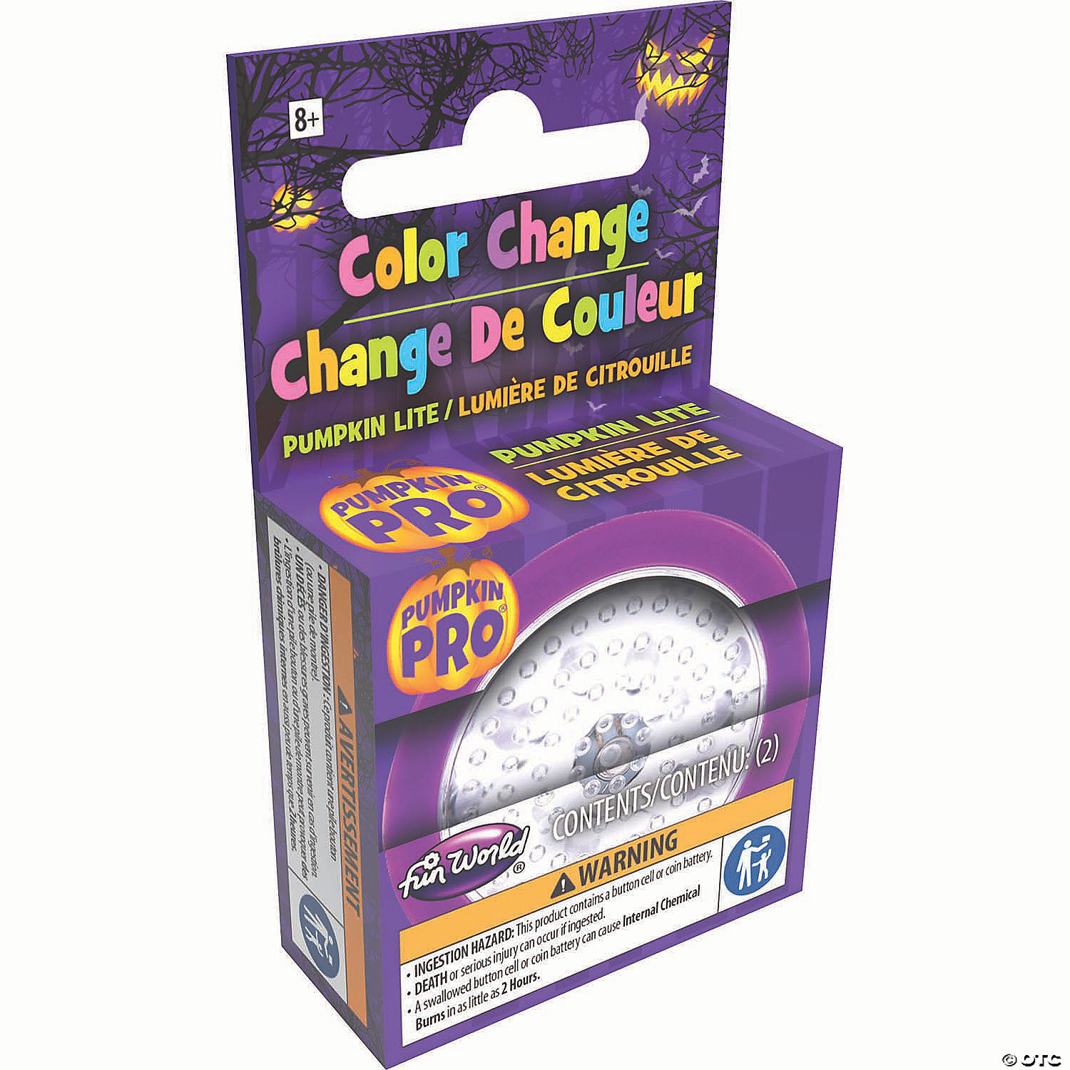 6 color changing battery operated carved pumpkin light halloween decoration~fw94680b