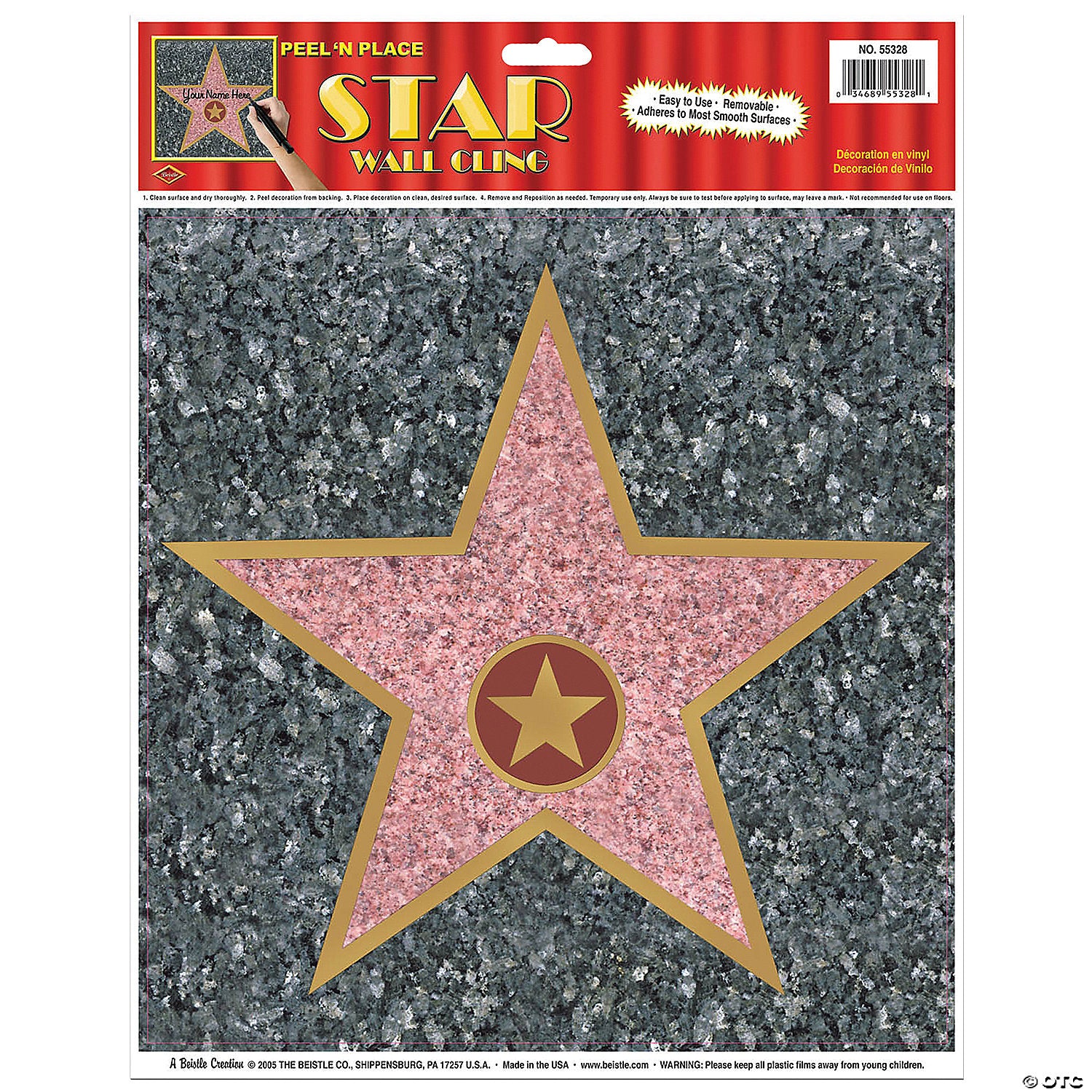 star peel n place wall cling~bg55328