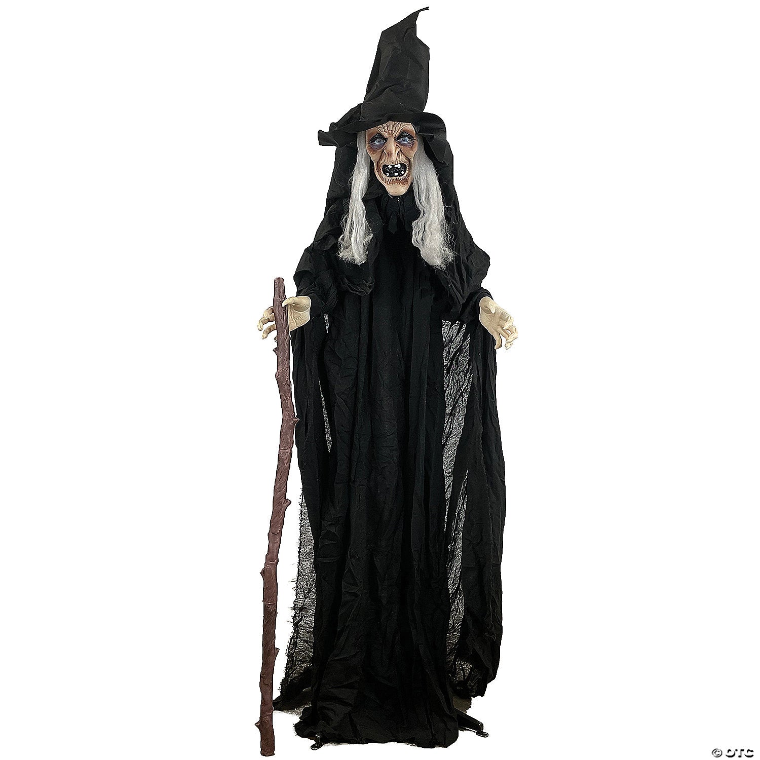 72  animated witch with cane halloween decoration~ss62772-a01