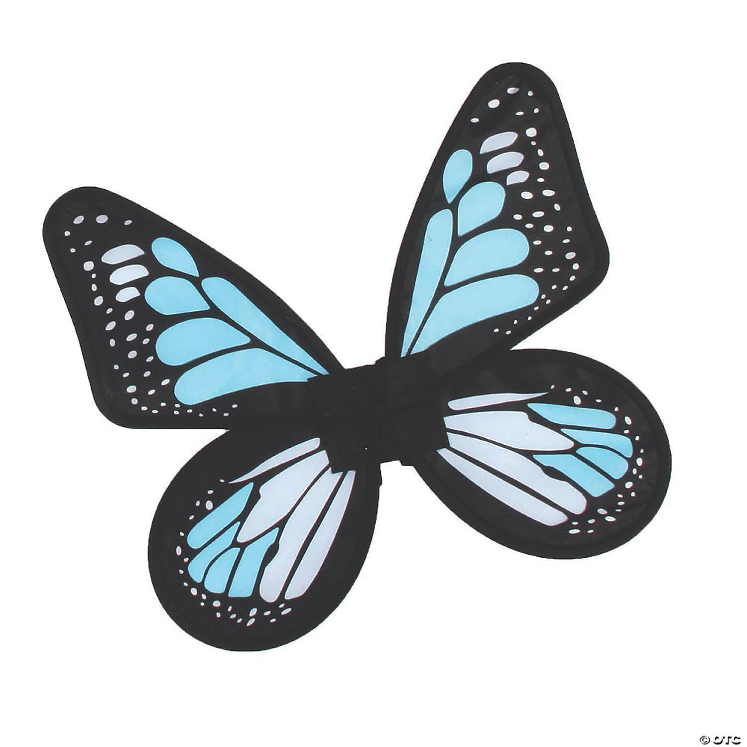 girl& 8217 s blue & teal satin butterfly wings~fw90067bt