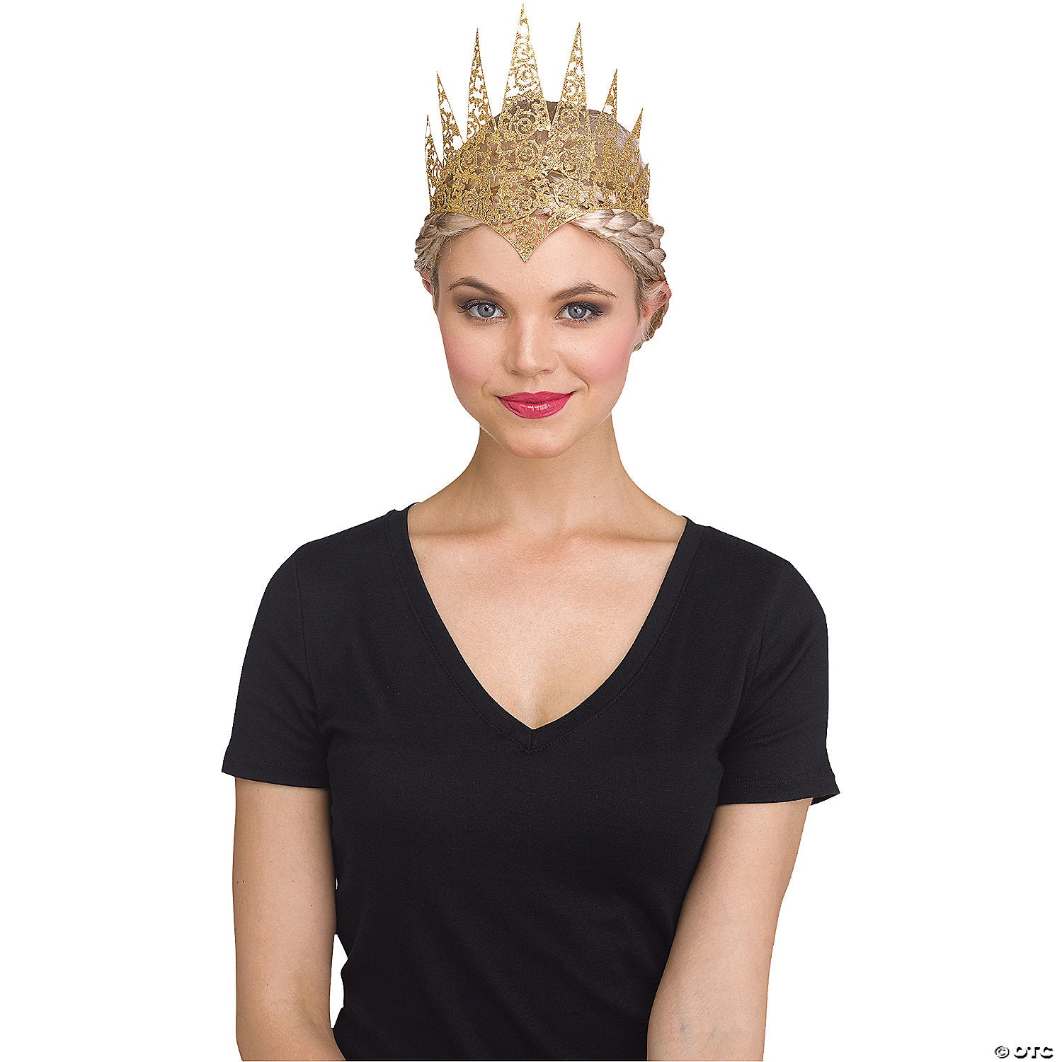 adults gold flexible glitter crown~fw93148gd