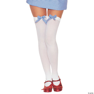 thigh highs with gingham bow~ua6260wb