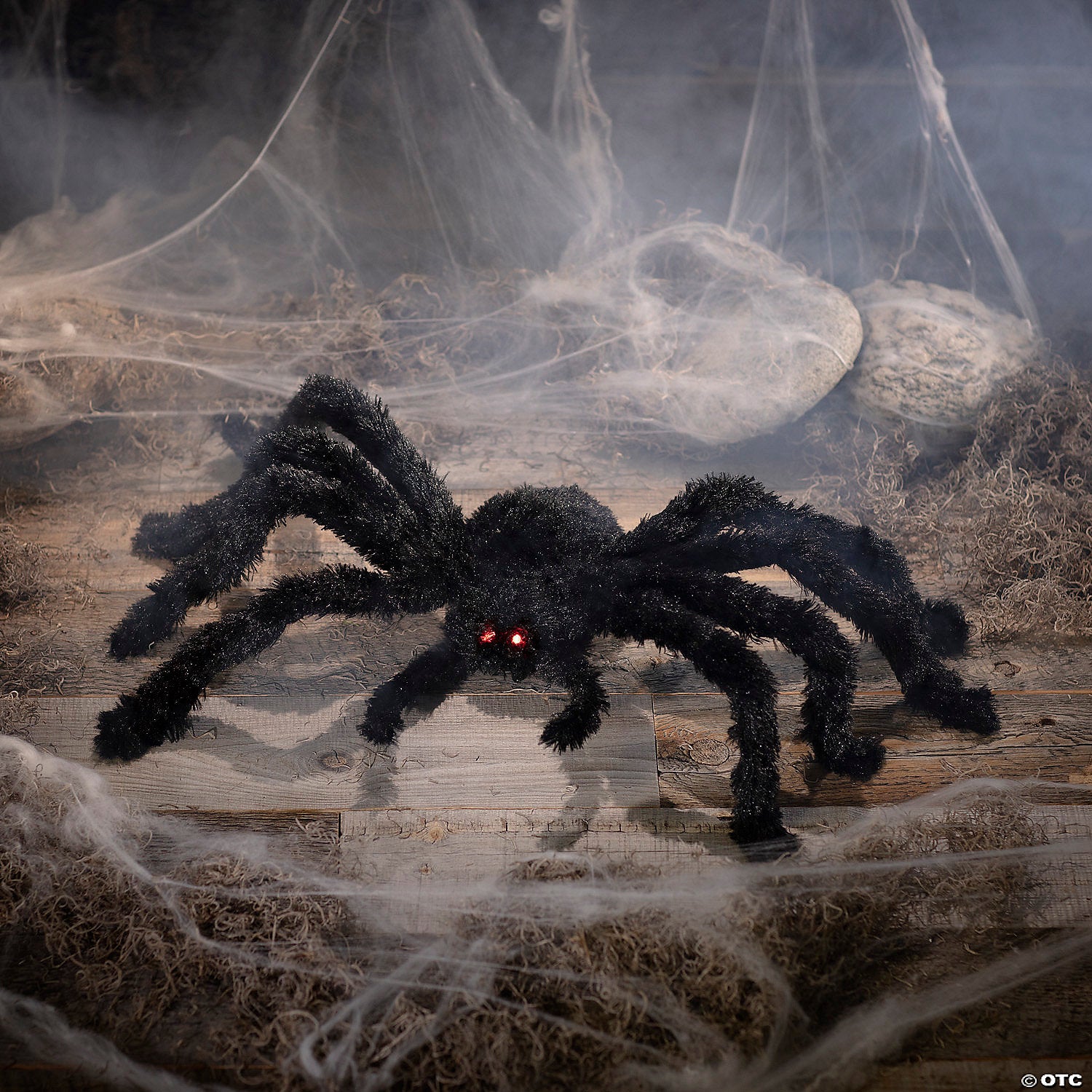 4  light up animated walking fuzzy spider halloween decoration~atc00086-a01