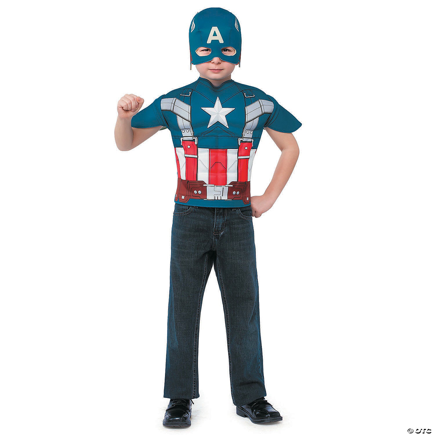 boy& 8217 s captain america& 8482  t shirt & mask costume   small~ru620006