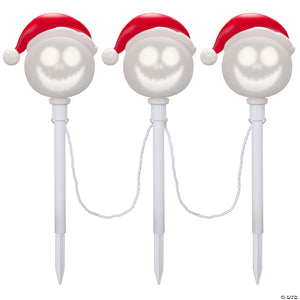 sup  emoteglow& 8482  jack skellington with santa hat pathway yard stakes~ss883455g-a02