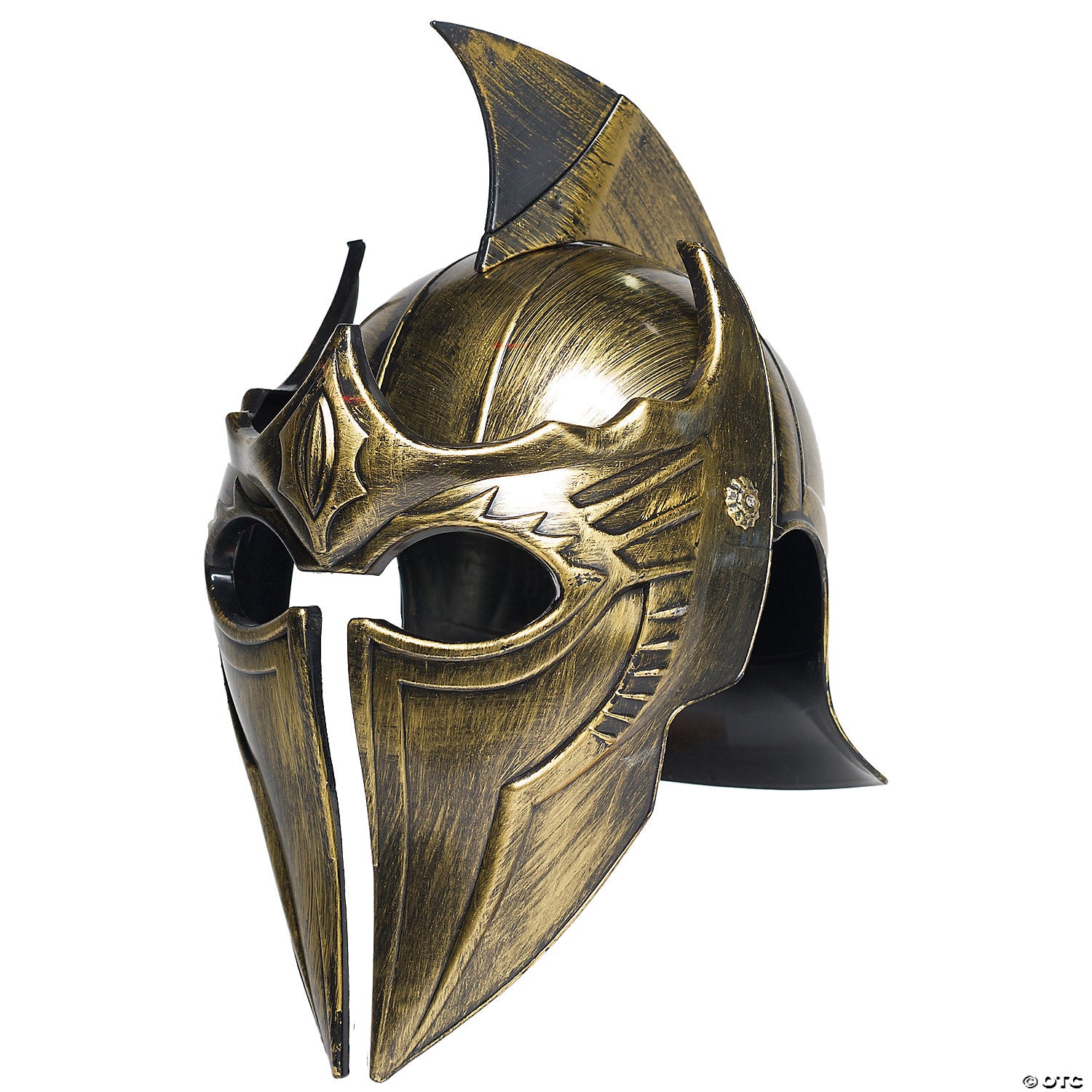 adults gold gladiator helmet with pointed top crest~ur28743