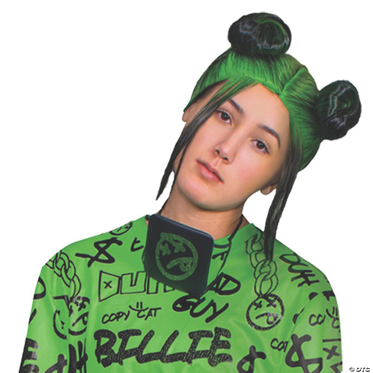 adult billie eilish double bun wig~dg112629