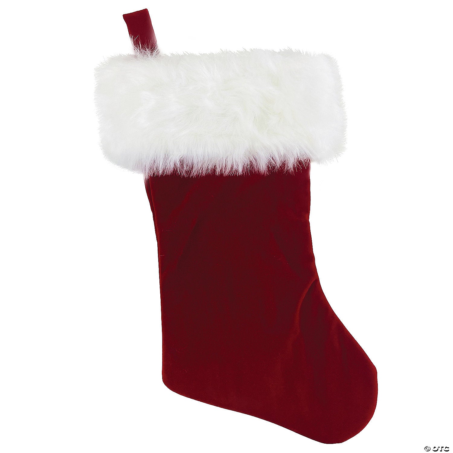 19  burgundy velvet lined stocking~ae7019burg