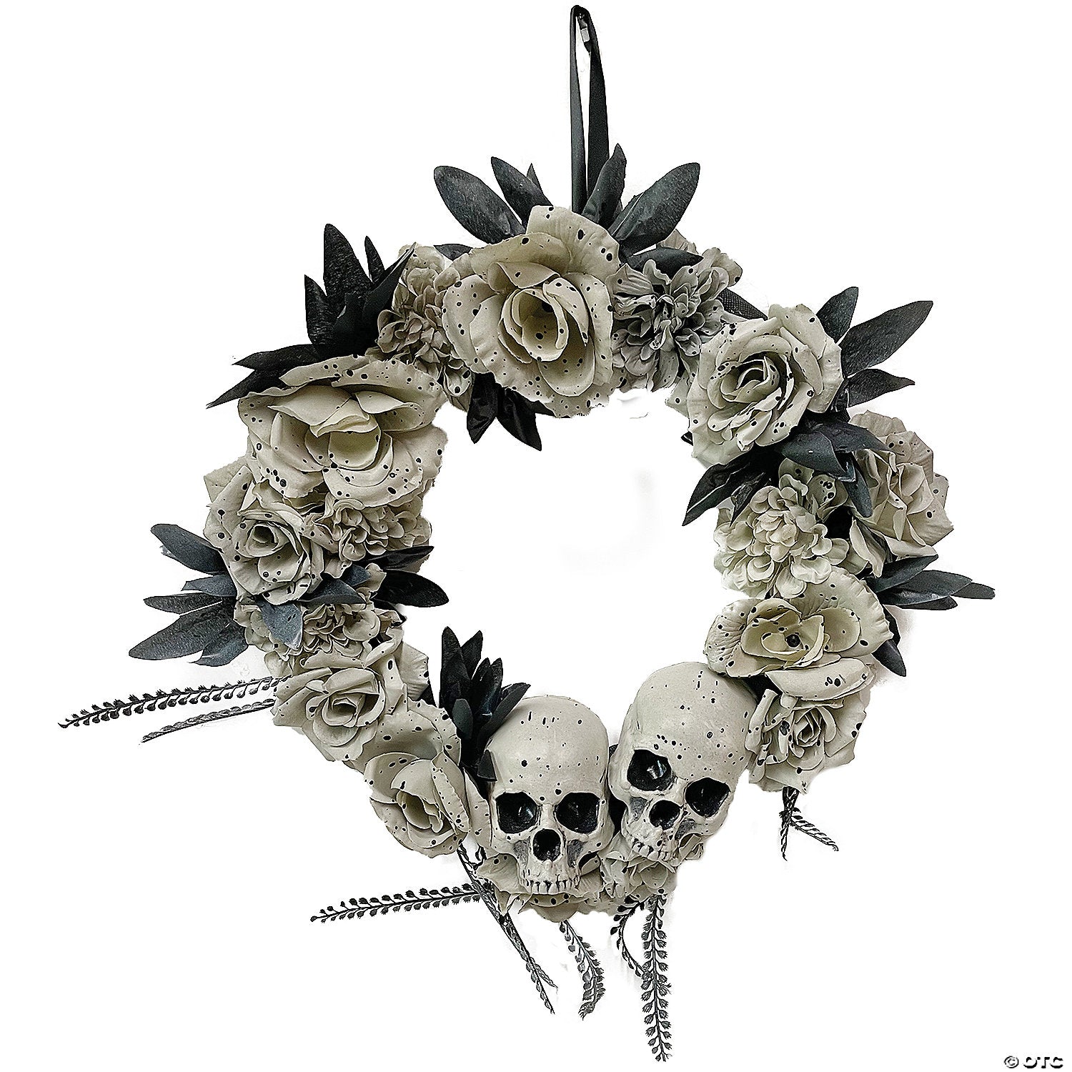 elegant skull & roses halloween wreath~ss62066