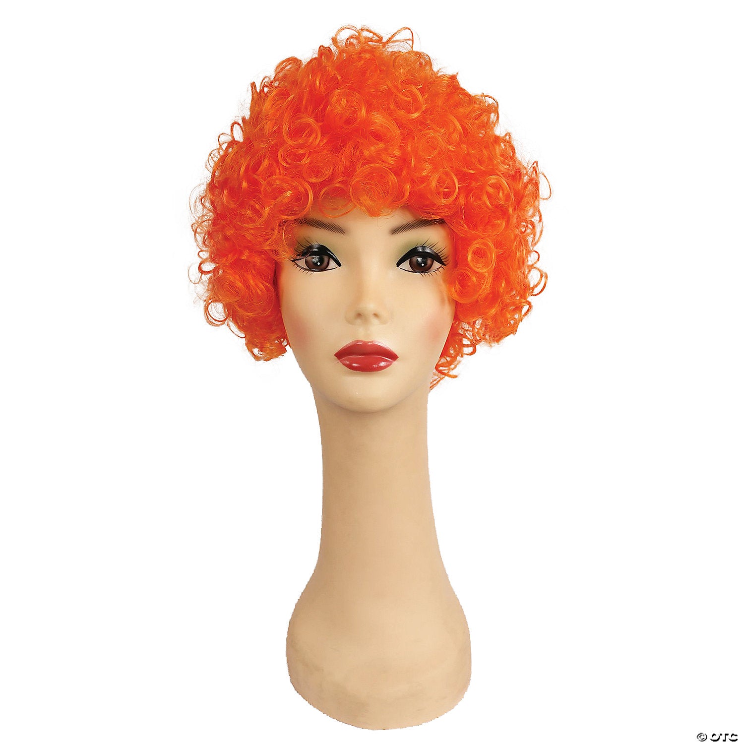 adults orange curly clown wig~lw105or