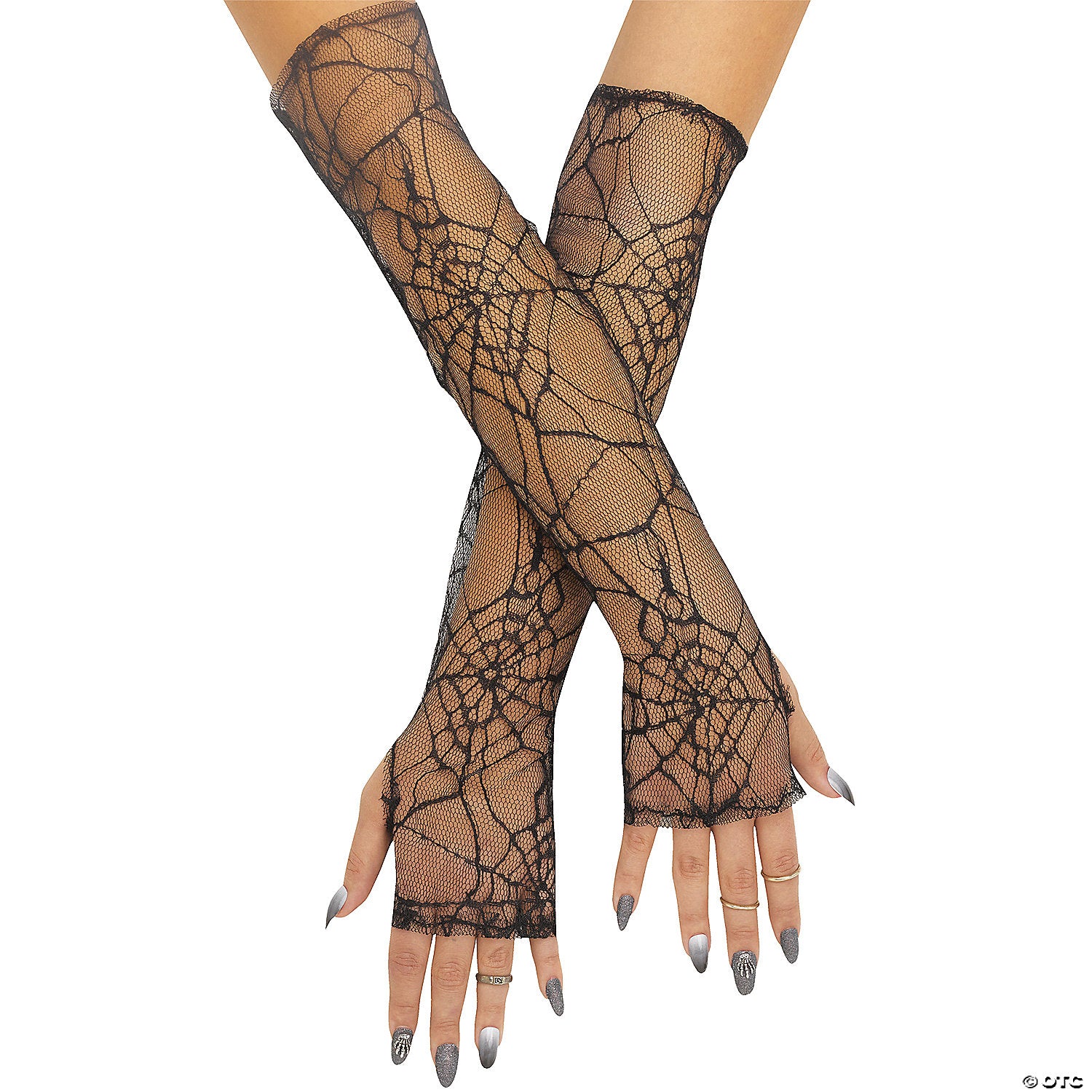 gloves fingerless spiderweb lace~fw90943s