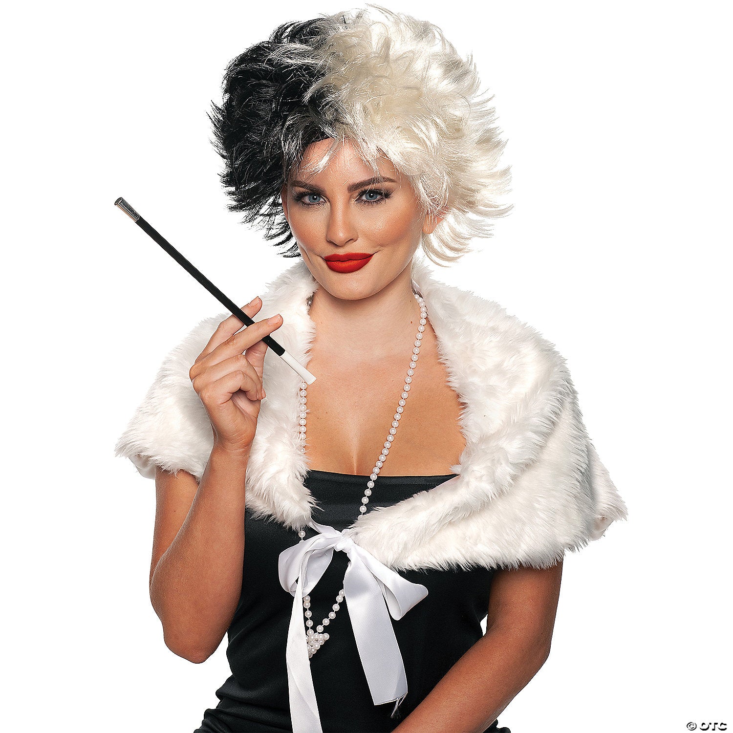 adults black & white short wig~ur30653