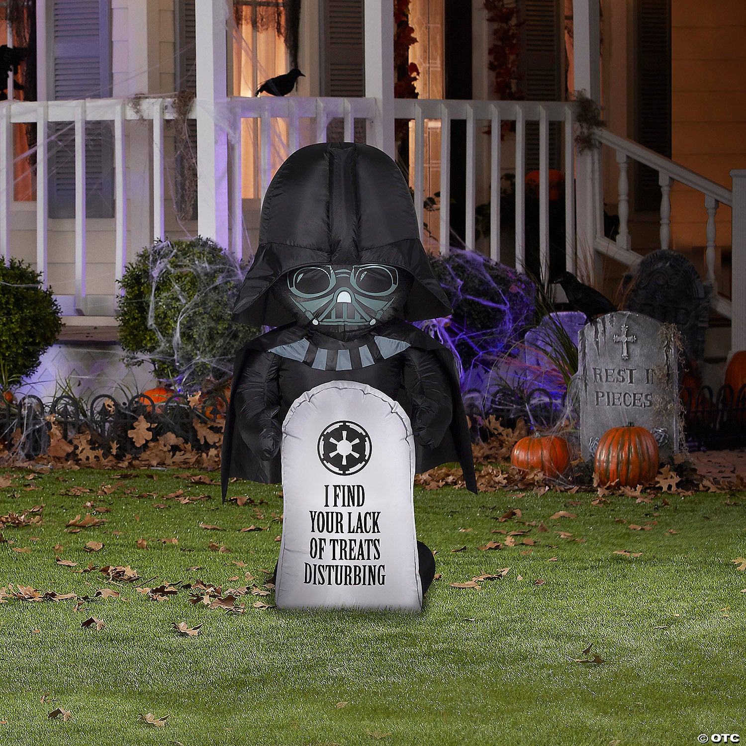 sup  blowup inflatable stylized darth vader with tombstone halloween outdoor yard decoration~ss225042g-a02