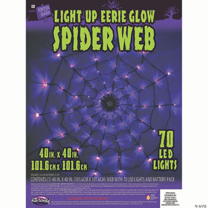 40  led light up purple spider web halloween decoration~fw96043p