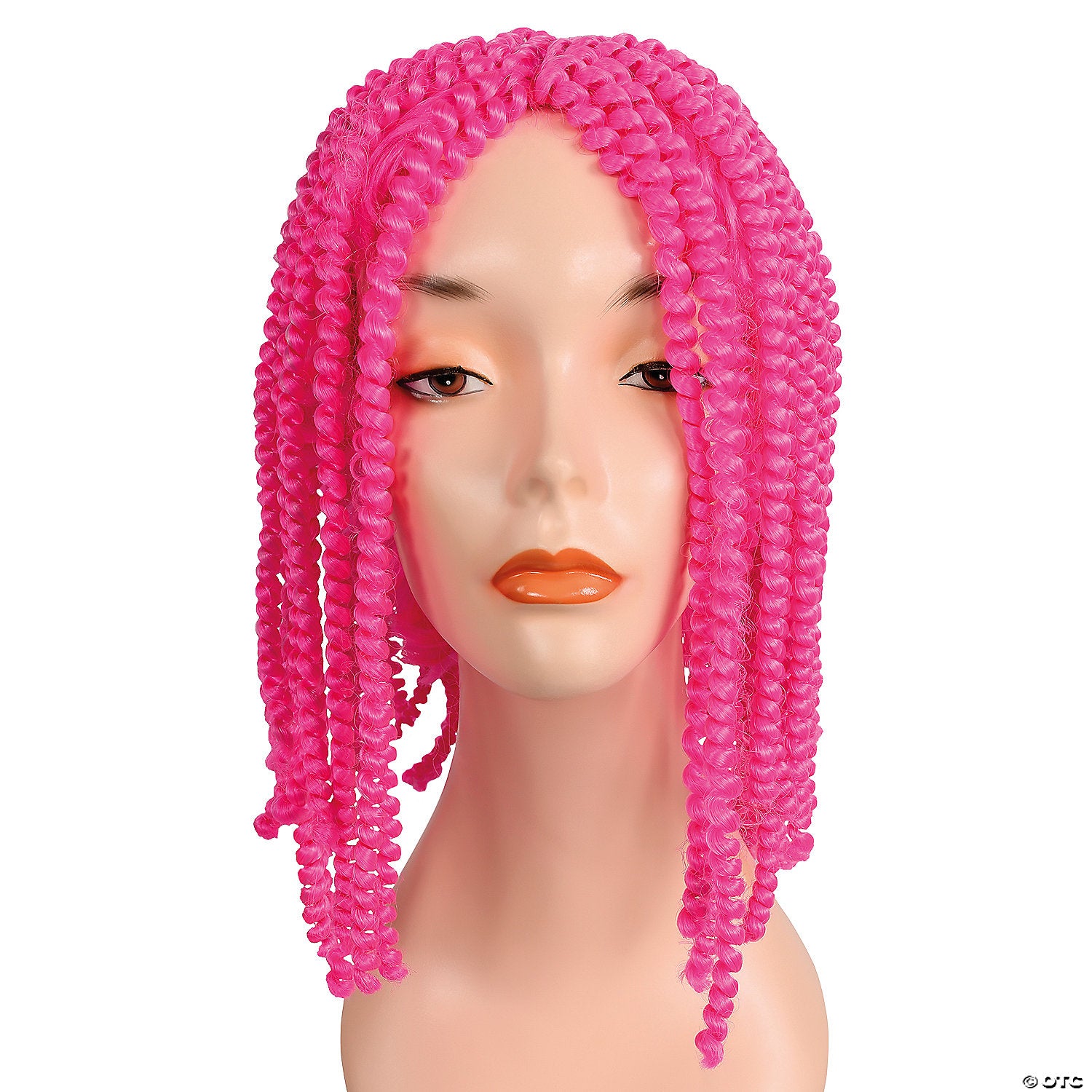 women s hot pink bargain spring curl wig~lw233hpk