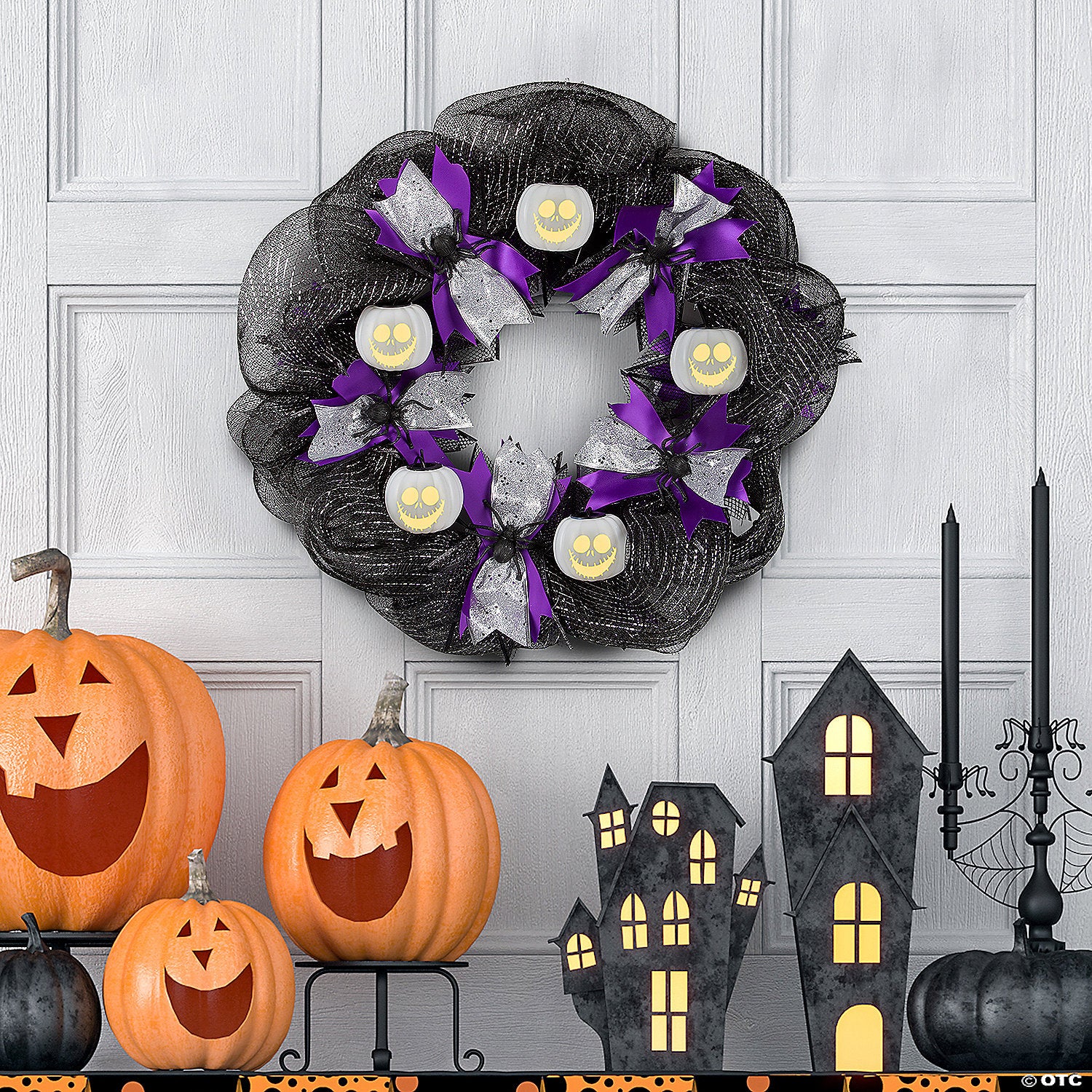 22  emoteglow& 8482  jack skellington musical lighted wreath decoration~ss552534g-a02
