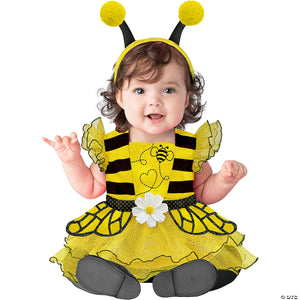 baby girl yellow & black polyester baby bee halloween costume   small 6 12 months~fwck16154s