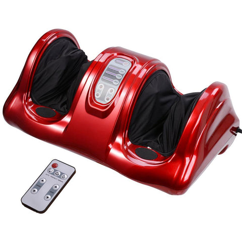 Foot Leg Massager Red Kneading and Rolling Calf Ankle w/ Remote