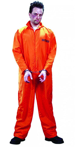 Men's Orange Jumpsuit Got Busted Prison Costume