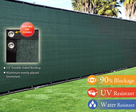 Green 6'x 50' Privacy Screen Fence Construction Residential