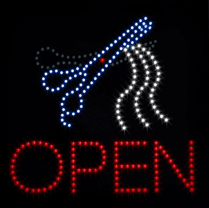 Open Moving Scissor LED Sign Window Display – Trend Times Toy Stores