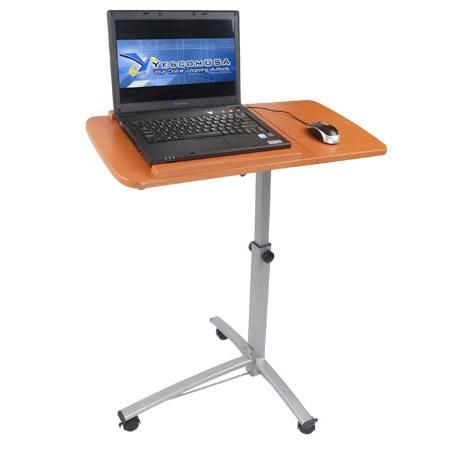 Rolling Tilted Over Bed Wood Notebook Laptop Desk Table