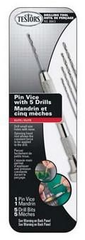 Testors 8943 Pin Vice w/5 Drill Bits